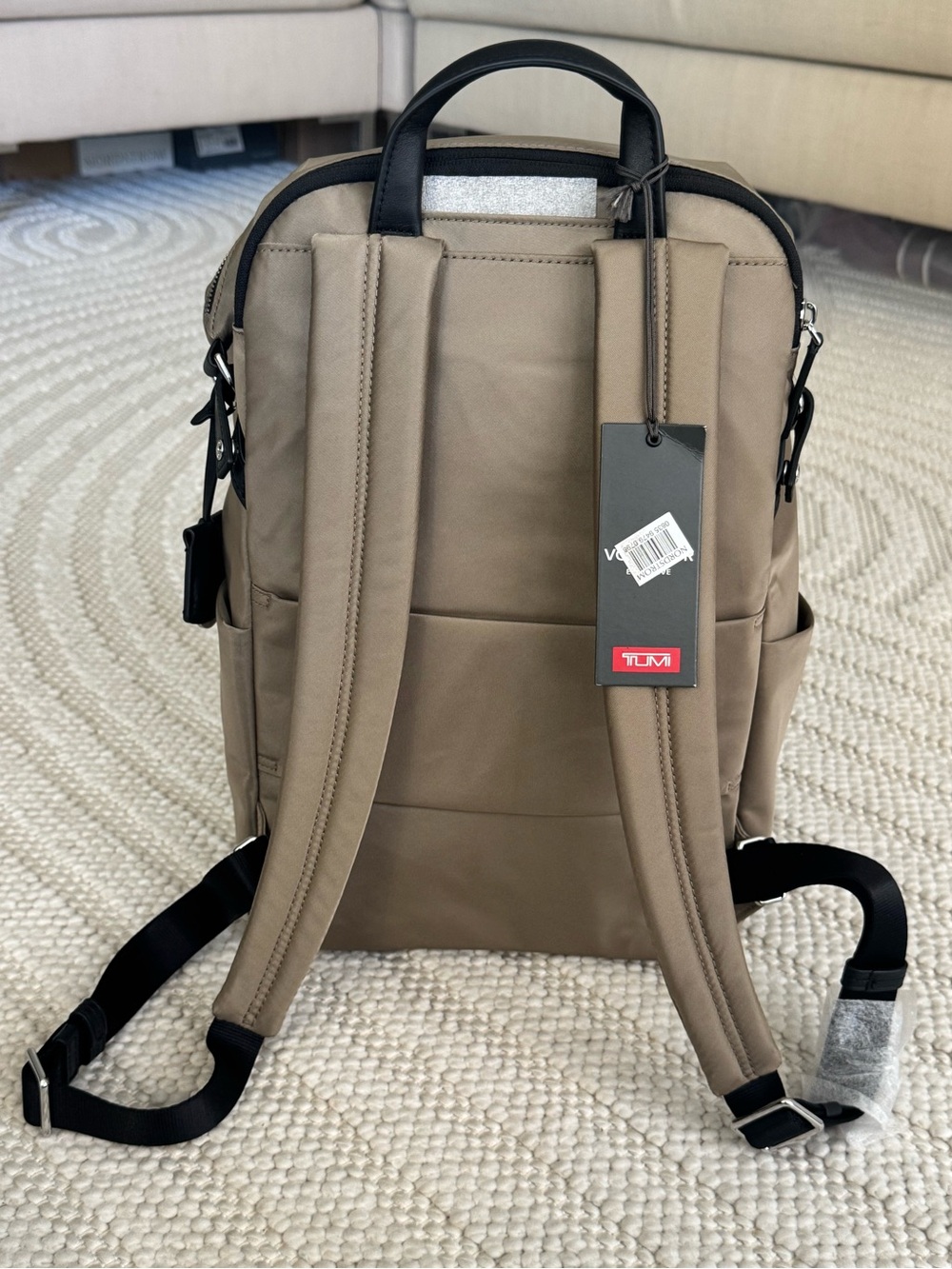 Tumi Paige Nylon Leather Travel Laptop Backpack Khaki NWT - Picture 8 of 8
